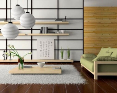 Iluminación con estilo japandi.