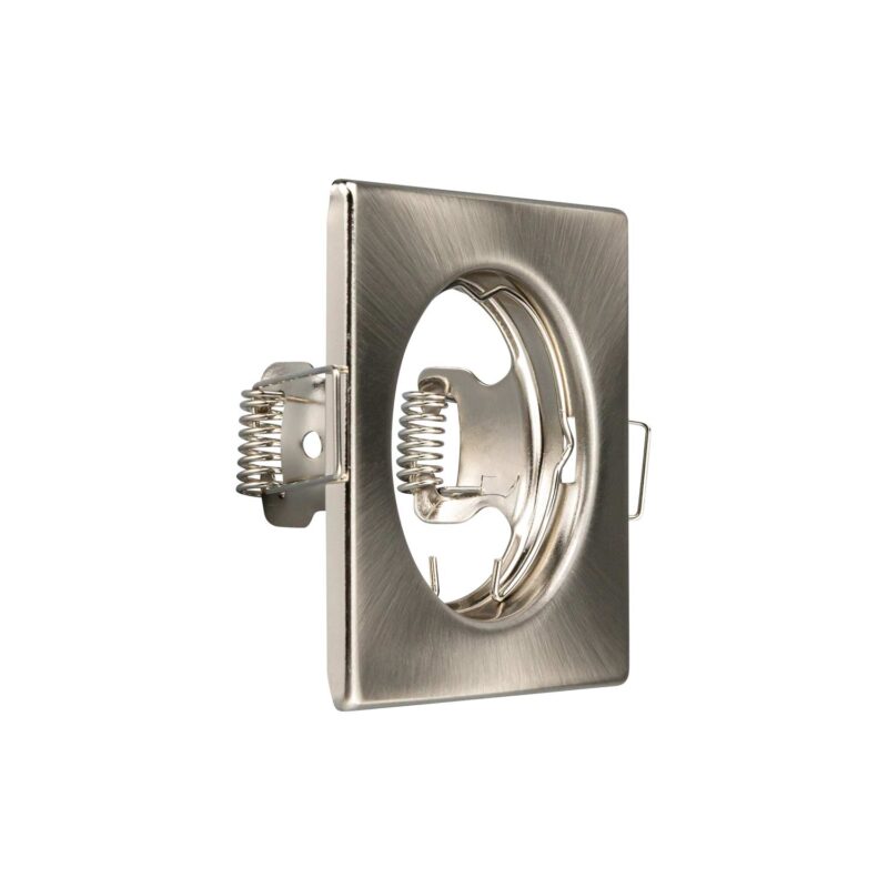 Aro cuadrado fijo PRIME para bombilla LED GU10 niquel