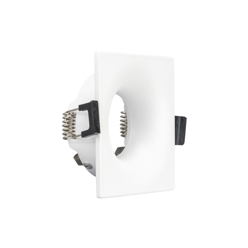 Marco fijo curva cuadrado para GU10 o modulo fuente LED blanco