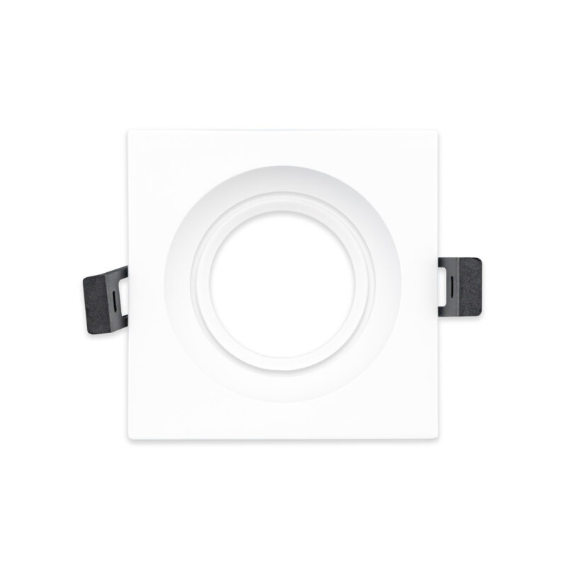 Marco orientable cuadrado para GU10 o modulo fuente LED blanco